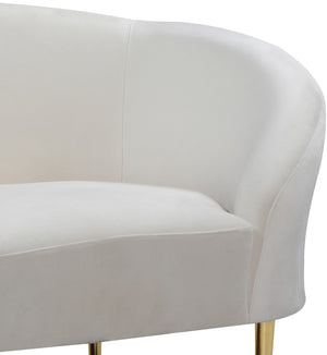 Ritz Velvet / Engineered Wood / Metal / Foam Contemporary Cream Velvet Chair - 43.5" W x 31.75" D x 30.5" H