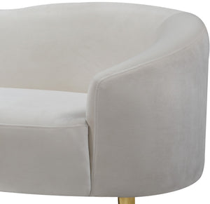 Ritz Velvet / Engineered Wood / Metal / Foam Contemporary Cream Velvet Sofa - 85.5" W x 31.75" D x 30.5" H