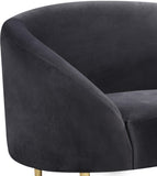 Ritz Velvet / Engineered Wood / Metal / Foam Contemporary Grey Velvet Chair - 43.5" W x 31.75" D x 30.5" H