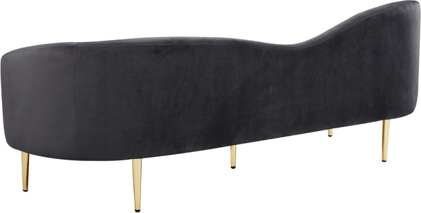 Ritz Velvet / Engineered Wood / Metal / Foam Contemporary Grey Velvet Sofa - 85.5" W x 31.75" D x 30.5" H