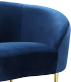 Ritz Velvet / Engineered Wood / Metal / Foam Contemporary Navy Velvet Chair - 43.5" W x 31.75" D x 30.5" H