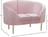 Ritz Velvet / Engineered Wood / Metal / Foam Contemporary Pink Velvet Chair - 43.5" W x 31.75" D x 30.5" H