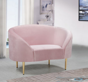 Ritz Velvet / Engineered Wood / Metal / Foam Contemporary Pink Velvet Chair - 43.5" W x 31.75" D x 30.5" H