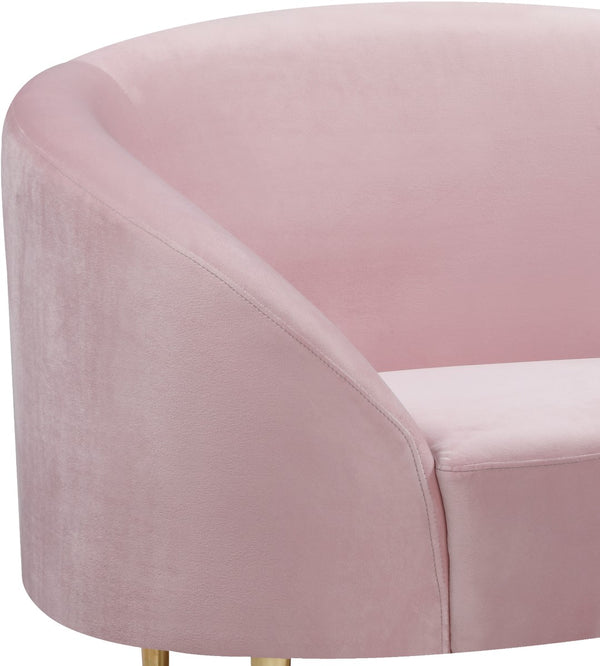 Ritz Velvet / Engineered Wood / Metal / Foam Contemporary Pink Velvet Chair - 43.5" W x 31.75" D x 30.5" H