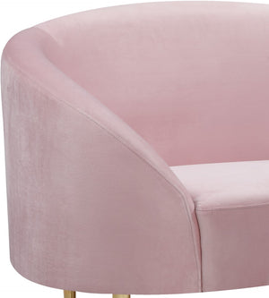 Ritz Velvet / Engineered Wood / Metal / Foam Contemporary Pink Velvet Chair - 43.5" W x 31.75" D x 30.5" H