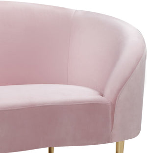 Ritz Velvet / Engineered Wood / Metal / Foam Contemporary Pink Velvet Chair - 43.5" W x 31.75" D x 30.5" H