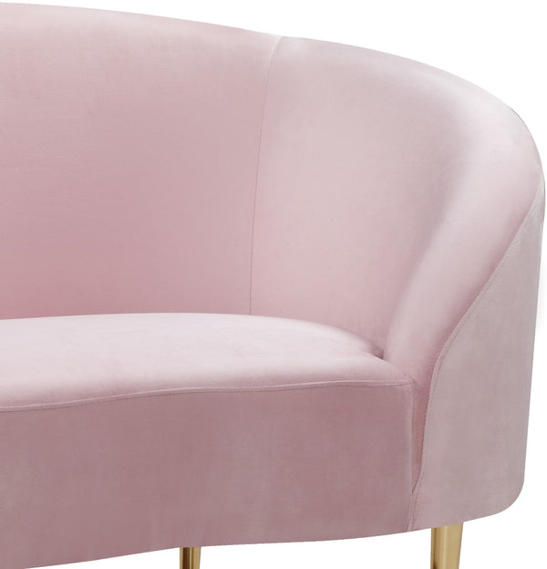 Ritz Velvet / Engineered Wood / Metal / Foam Contemporary Pink Velvet Chair - 43.5" W x 31.75" D x 30.5" H
