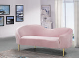 Ritz Velvet / Engineered Wood / Metal / Foam Contemporary Pink Velvet Loveseat - 67" W x 31.75" D x 30.5" H