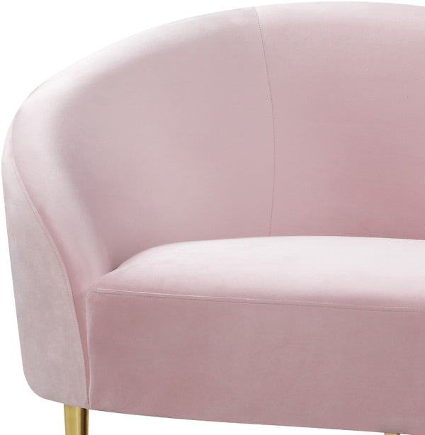 Ritz Velvet / Engineered Wood / Metal / Foam Contemporary Pink Velvet Loveseat - 67" W x 31.75" D x 30.5" H