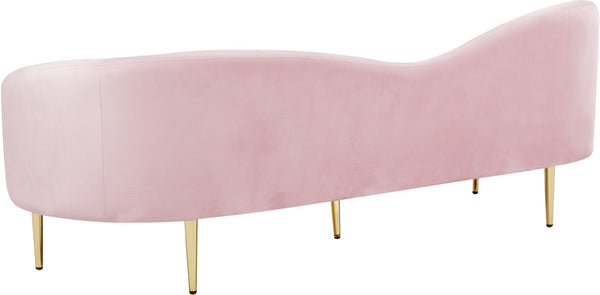 Ritz Velvet / Engineered Wood / Metal / Foam Contemporary Pink Velvet Sofa - 85.5" W x 31.75" D x 30.5" H