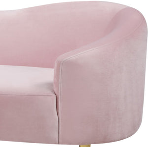 Ritz Velvet / Engineered Wood / Metal / Foam Contemporary Pink Velvet Sofa - 85.5" W x 31.75" D x 30.5" H