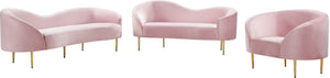 Ritz Velvet / Engineered Wood / Metal / Foam Contemporary Pink Velvet Sofa - 85.5" W x 31.75" D x 30.5" H