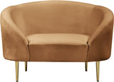 Ritz Velvet / Engineered Wood / Metal / Foam Contemporary Saddle Velvet Chair - 43.5" W x 31.75" D x 30.5" H