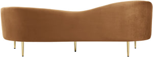 Ritz Velvet / Engineered Wood / Metal / Foam Contemporary Saddle Velvet Sofa - 85.5" W x 31.75" D x 30.5" H