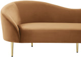 Ritz Velvet / Engineered Wood / Metal / Foam Contemporary Saddle Velvet Sofa - 85.5" W x 31.75" D x 30.5" H