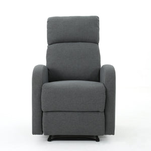 Gaius Classic Charcoal Fabric Recliner Noble House