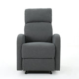 Gaius Classic Charcoal Fabric Recliner Noble House