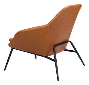 Zuo Modern Manuel 100% Polyurethane, Plywood, Steel Modern Commercial Grade Accent Chair Tan, Black 100% Polyurethane, Plywood, Steel