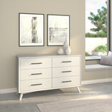 Alpine Furniture Tranquility Dresser, White 1867-03 White Mahogany Solids & Veneer 56 x 18 x 34