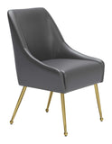 Zuo Modern Madelaine 100% Polyurethane, Plywood, Steel Modern Commercial Grade Dining Chair Gray, Gold 100% Polyurethane, Plywood, Steel