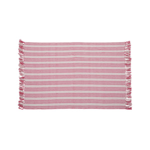 Belvoir Handcrafted Fabric Throw Blanket, Pink and Ivory Noble House