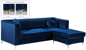 Eliana Velvet / Engineered Wood / Metal / Foam Contemporary Navy Velvet 2pc. Reversible Sectional - 88" W x 65" D x 31.5" H