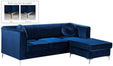 Eliana Velvet / Engineered Wood / Metal / Foam Contemporary Navy Velvet 2pc. Reversible Sectional - 88" W x 65" D x 31.5" H