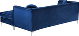 Eliana Velvet / Engineered Wood / Metal / Foam Contemporary Navy Velvet 2pc. Reversible Sectional - 88" W x 65" D x 31.5" H