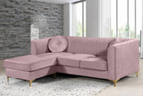 Eliana Velvet / Engineered Wood / Metal / Foam Contemporary Pink Velvet 2pc. Reversible Sectional - 88" W x 65" D x 31.5" H