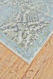 Katari Damask Print Rug, Turquoise Blue/Mint, 8ft x 11ft Area Rug