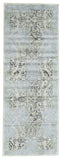 Katari Damask Print, Ice Blue/Mint/Gray, 2ft - 10in x 7ft - 10in, Runner