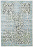Katari Damask Print Rug, Turquoise Blue/Mint, 8ft x 11ft Area Rug