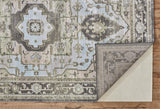 Katari Distressed Medallion Rug, Ice Blue/Mint/Gray, 8ft x 11ft Area Rug