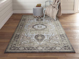 Katari Distressed Medallion Rug, Ice Blue/Mint/Gray, 8ft x 11ft Area Rug