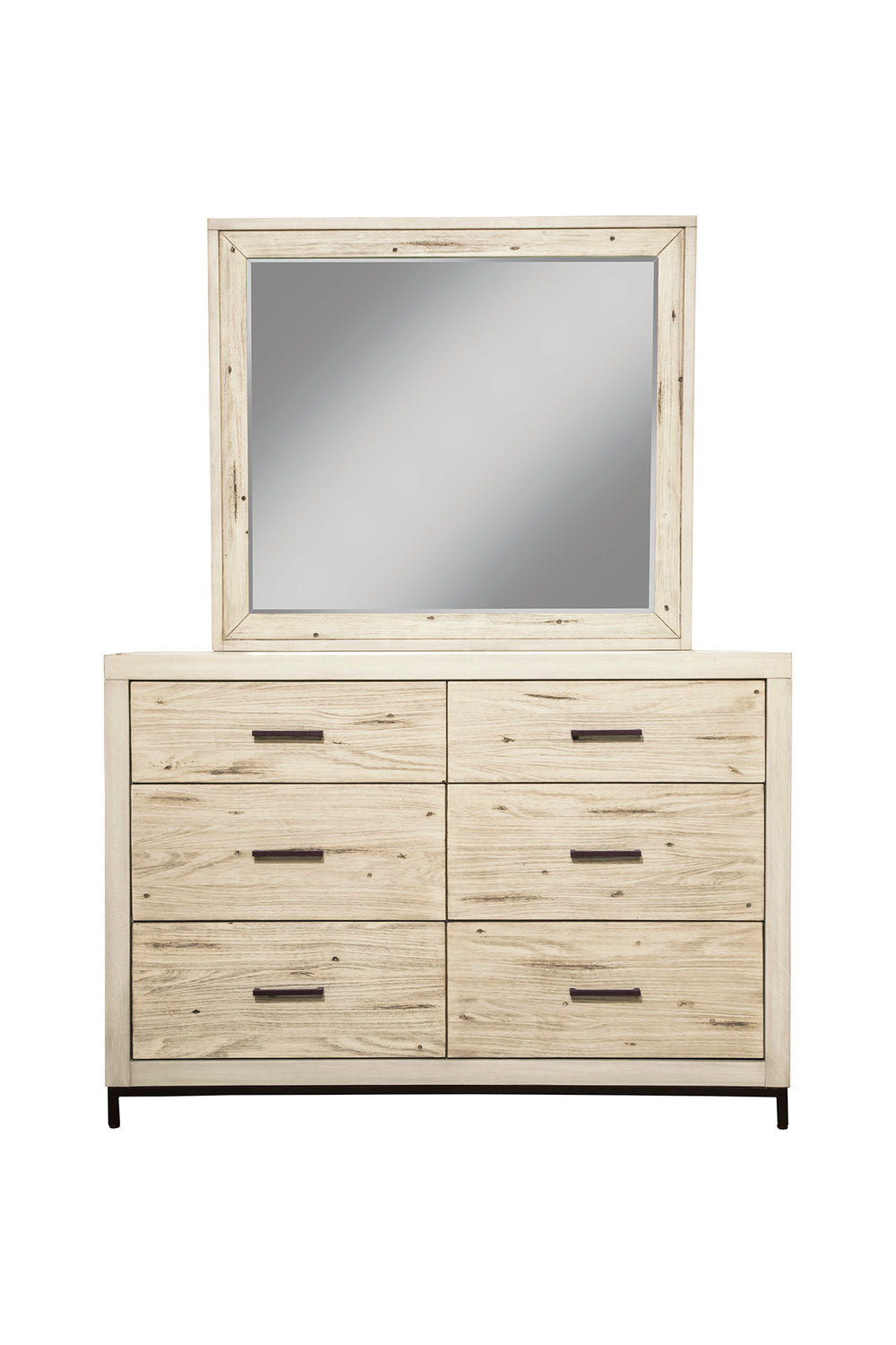 Malibu Mirror – Elegant Off-White Design with Mahogany & Pine Wood, Perfect for Your Bedroom Decor