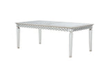 Varian Glam/Vintage Dining Table (78"L) Mirrored • tbc (Antique White Qte) 66155-ACME