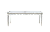 Varian Glam/Vintage Dining Table (78"L) Mirrored • tbc (Antique White Qte) 66155-ACME