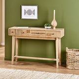 Warthen Boho Handcrafted 4 Drawer Console Table, Natural Noble House