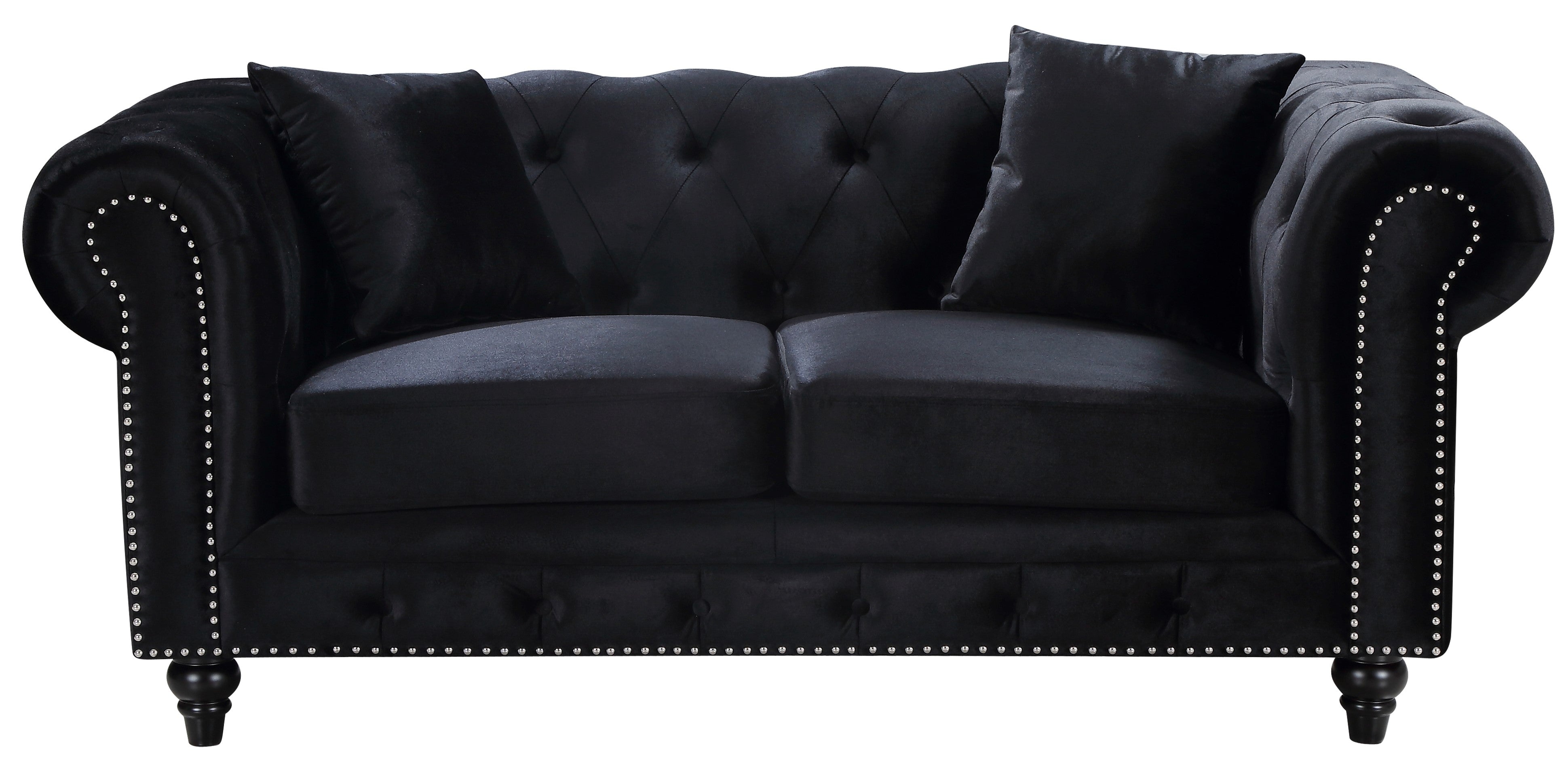 Chesterfield Velvet Loveseat - Thumbnail 3