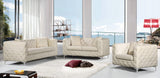 Scarlett Velvet / Engineered Wood / Metal / Foam Contemporary Cream Velvet Loveseat - 65.5" W x 35.5" D x 30.5" H