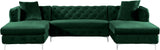 Gail Velvet / Engineered Wood / Metal / Foam Contemporary Green Velvet 3pc. Sectional - 127" W x 69.5" D x 30.5" H