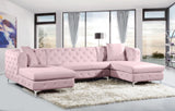 Gail Velvet / Engineered Wood / Metal / Foam Contemporary Pink Velvet 3pc. Sectional - 127" W x 69.5" D x 30.5" H