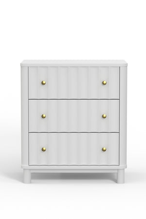 Alpine Furniture Stapleton 3 Drawer Small Chest, White 2090-04 White Mahogany Solids & Veneer 30 x 20 x 34