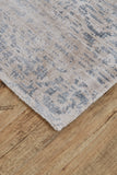 Nadia Distressed Damask Rug, Aegean Blue/Opal Gray, 8ft x 11ft Area Rug