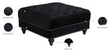 Sabrina Velvet / Engineered Wood / Metal / Foam Contemporary Black Velvet Ottoman - 34.5" W x 34.5" D x 18.5" H