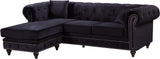 Sabrina Velvet / Engineered Wood / Metal / Foam Contemporary Black Velvet 2pc. Reversible Sectional - 96" W x 67" D x 31" H