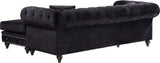 Sabrina Velvet / Engineered Wood / Metal / Foam Contemporary Black Velvet 2pc. Reversible Sectional - 96" W x 67" D x 31" H