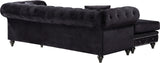 Sabrina Velvet / Engineered Wood / Metal / Foam Contemporary Black Velvet 2pc. Reversible Sectional - 96" W x 67" D x 31" H