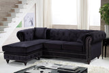 Sabrina Velvet / Engineered Wood / Metal / Foam Contemporary Black Velvet 2pc. Reversible Sectional - 96" W x 67" D x 31" H