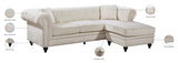 Sabrina Velvet / Engineered Wood / Metal / Foam Contemporary Cream Velvet 2pc. Reversible Sectional - 96" W x 67" D x 31" H